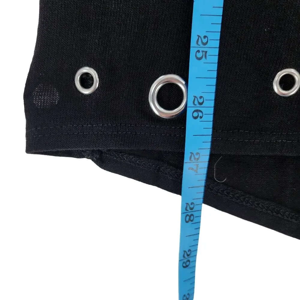 Belldini Women's Tunic Sweater Cowl Neck Top Black Turtleneck Grommet Medium - Picture 9 of 9